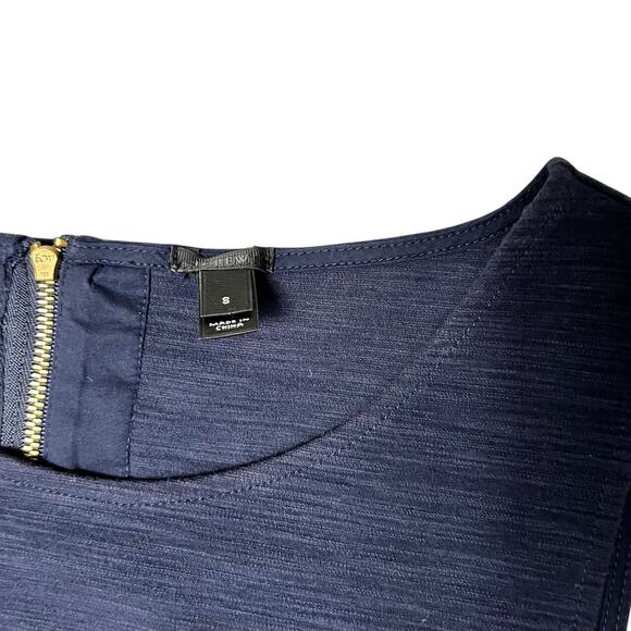 J. Crew Sleeveless Peplum Top Navy Blue Cotton Hidden Zipper S (2783) - Picture 4 of 7